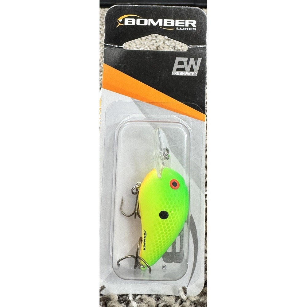 Bomber Deep CB-A‎ Crankbait Chartreuse Black Dot FW Fishing Lure NIP